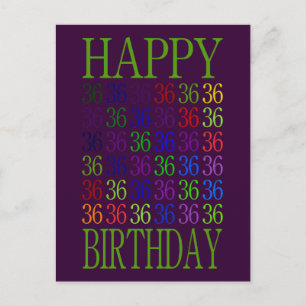 Happy 36th Birthday Postcard