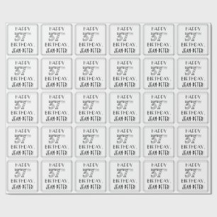 HAPPY 37TH BIRTHDAY; Art Deco Style; Custom Name Wrapping Paper