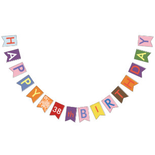 happy 38th birthday bunting flags