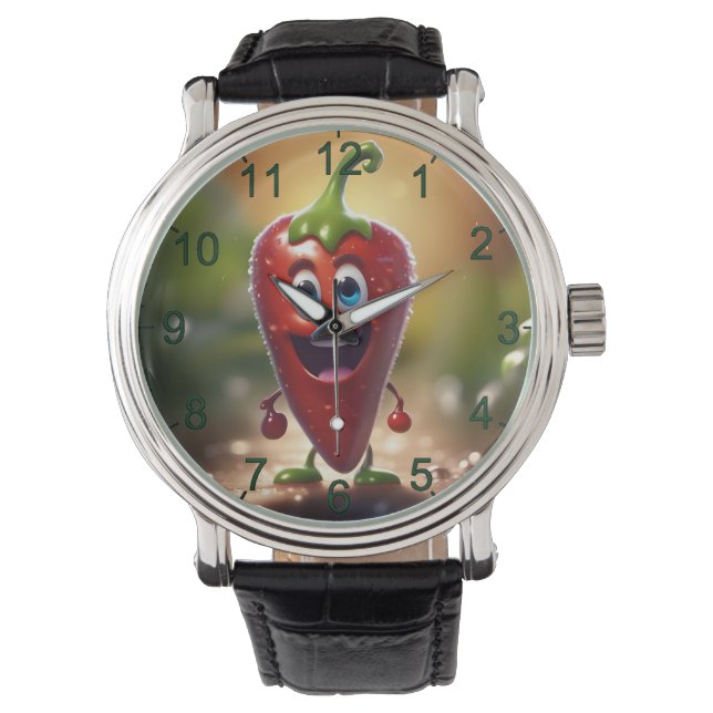 Happy 3D Animated Chili Bean, Watch (Front)