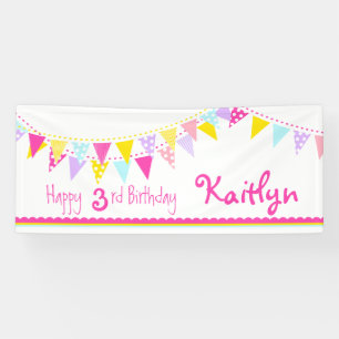 Happy 3rd birthday buntings banner