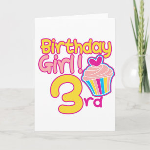 Girls 3rd Birthday Cards | Zazzle CA