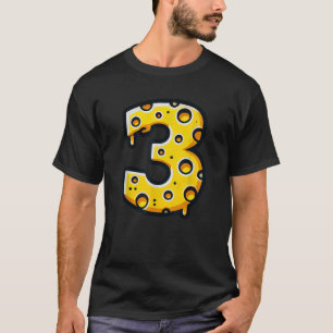 Happy 3rd Birthday Cheese 3 Years Old Number Boys T-Shirt