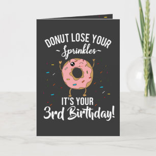 Happy 3rd Birthday Doughnut Theme Funny Card