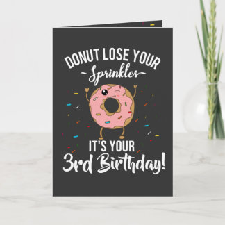 Happy 3rd Birthday Doughnut Theme Funny Card