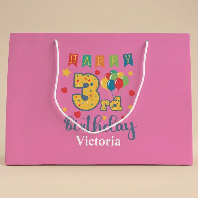 Happy 3rd Birthday Large Gift Bag (Creator Uploaded)