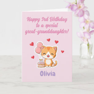 Happy 3rd Birthday to Special Great-Granddaughter Card