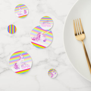 Happy 3rd birthday unicorn name paper confetti