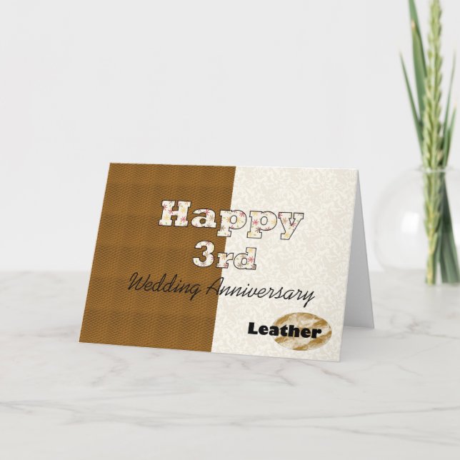 Happy 3rd Wedding Anniversary Card (Front)