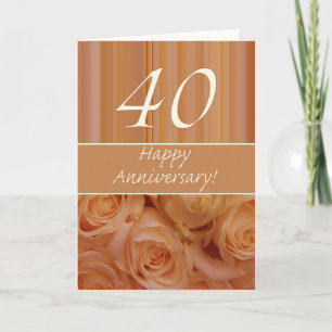 Happy 40th Anniversary roses Card