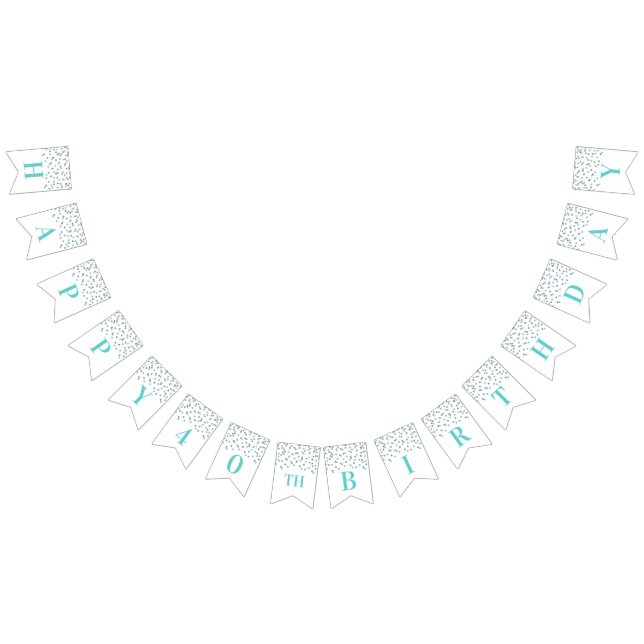 Happy 40th Birthday Banner Blue Silver Confetti (All)