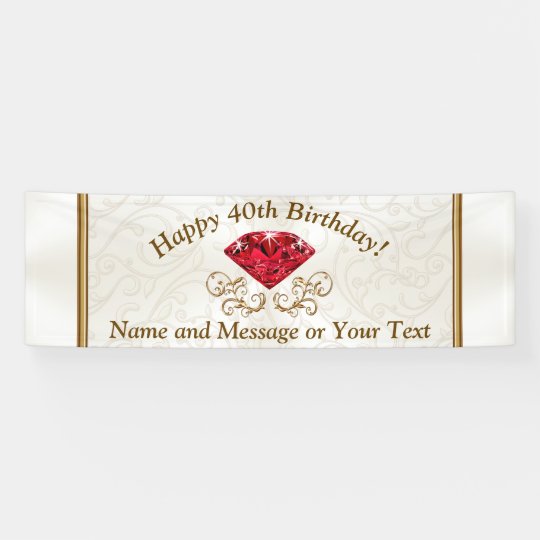 Happy 40th Birthday Banners PERSONALIZED