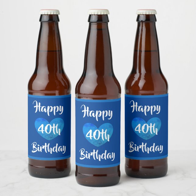 Happy 40th Birthday beer labels by dalDesignNZ (Bottles)