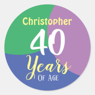 Happy 40th Birthday Classic Round Sticker