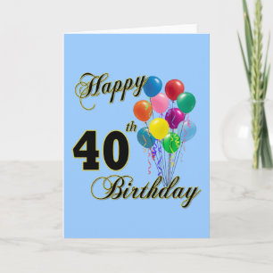 Happy 40th Birthday Gifts and Birthday Apparel Card