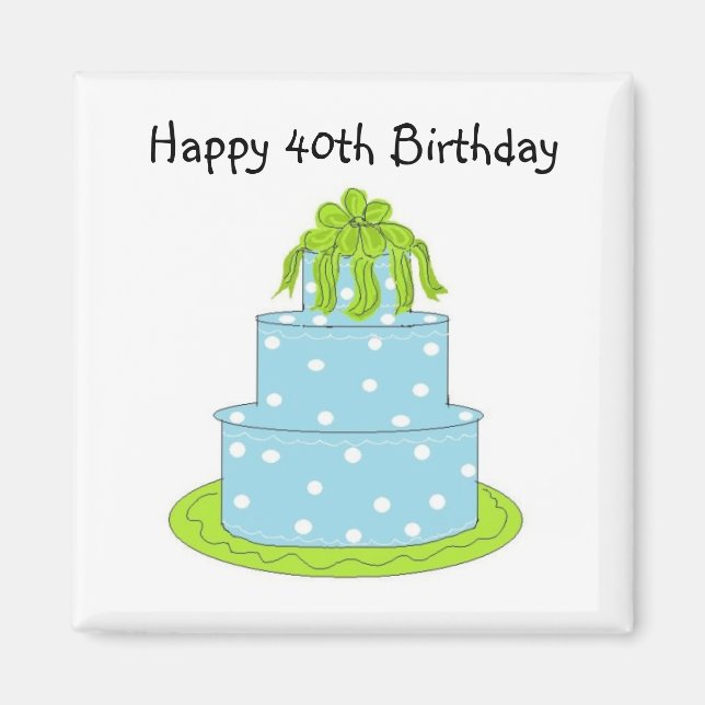 Happy 40th Birthday Magnet (Front)
