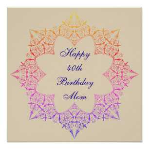 Happy 40th Birthday Mom Poster