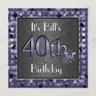 Happy 40th Birthday Party Invitation  For Him