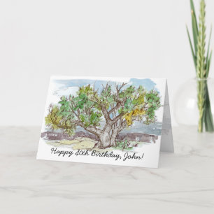 Happy 40th Birthday Pinion Pine Tree Mountains Card