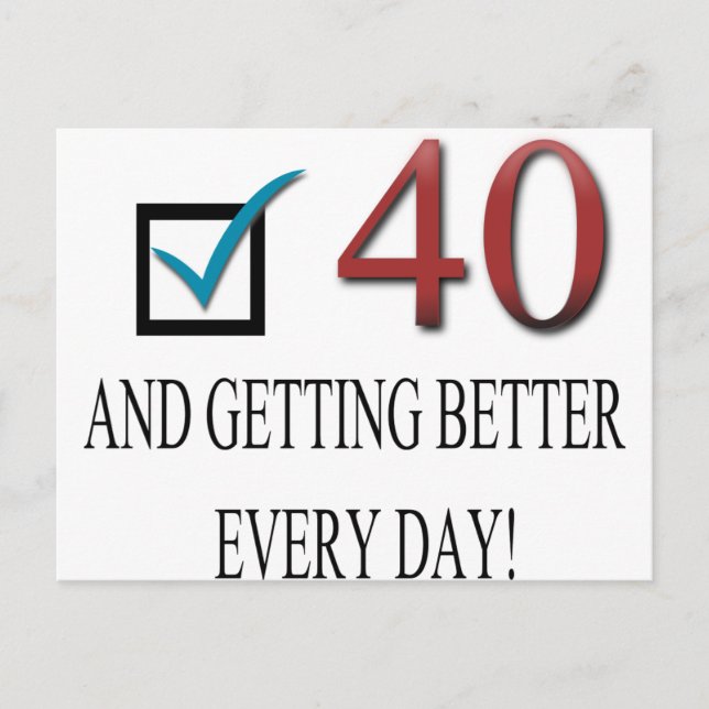 Happy 40th Birthday Postcard (Front)