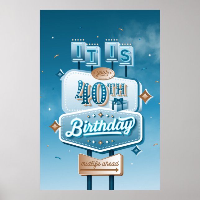 Happy 40th Birthday Poster (24x36) (Front)