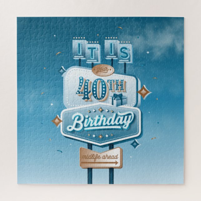Happy 40th Birthday Puzzle (20x20) (Vertical)