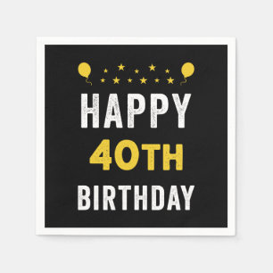Happy 40th Birthday Quadragenarian Celebration Napkin