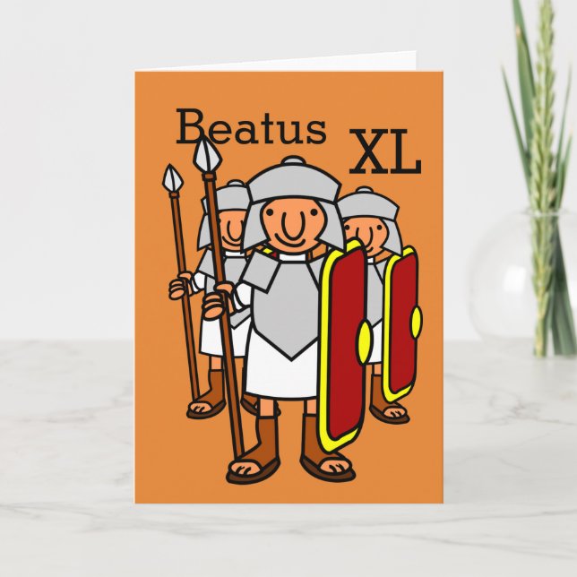 Happy 40th Birthday Roman Legion Greetings Card (Front)