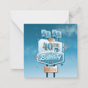 Happy 40th Birthday Stationery Note Card