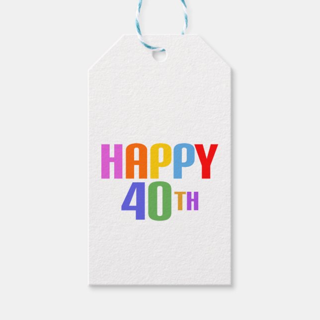 Happy 40th gift tags (Front)
