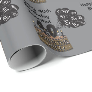 Happy 40th Personalised Birthday Wrapping Paper
