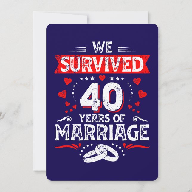 Happy 40th Wedding Anniversary couples anniversary (Back)