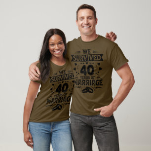 Happy 40th Wedding Anniversary couples anniversary T-Shirt
