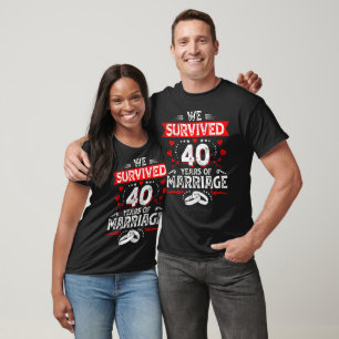 Happy 40th Wedding Anniversary couples anniversary T-Shirt