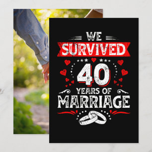 Happy 40th Wedding Anniversary couples anniversary Thank You Card