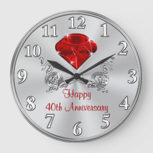 Happy 40th Wedding Anniversary Gifts CLOCK
