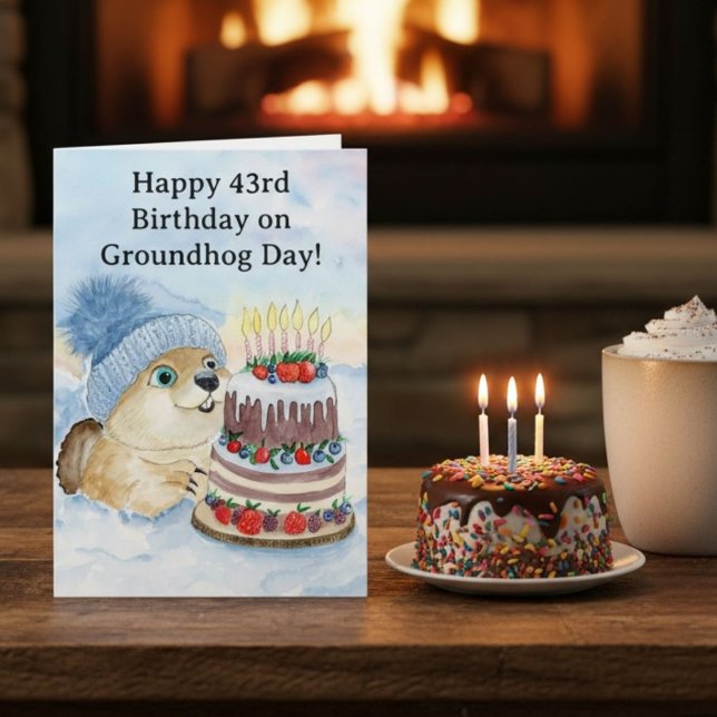  Happy 43rd Groundhog Day Birthday  Card (Creator Uploaded)
