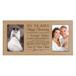 Happy 45th Anniversary Maple Double Photo Frame<br><div class="desc">This stunning personalized double photo frame is the perfect keepsake to commemorate a couple's 45th wedding anniversary. Laser engraved with the happy couple's names and the date they got married, along with a list of how many descendants they have so far, this beautiful frame is suitable to hang on a...</div>