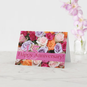 Happy 45th Anniversary roses  Card
