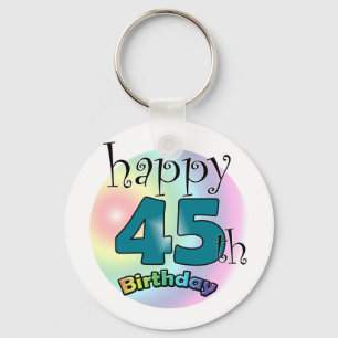 Happy 45th Birthday (blauw) Keychain