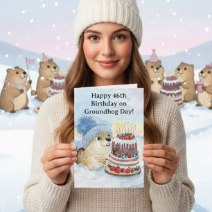  Happy 46th Groundhog Day Birthday  Card