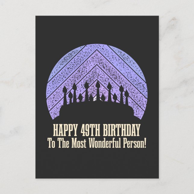 Happy 49th Birthday wishing saying quote Postcard (Front)