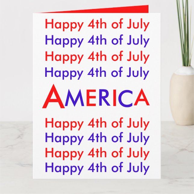 Happy 4 juillet, Amérique, Carte de voeux (Devant)