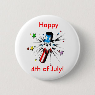Happy 4th 2 inch round button