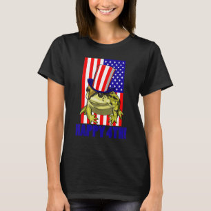 Happy 4Th American Flag Frog  Women Frog Love 2 T-Shirt
