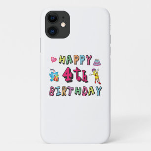 Happy 4th Birthday. 4 year b-day. iPhone 11 Case
