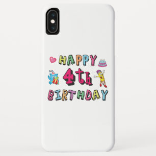 Happy 4th Birthday. 4 year b-day. iPhone XS Max Case