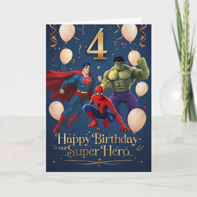 Happy 4th Birthday Card (Front)