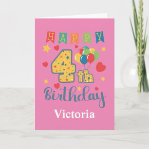 Happy 4th Birthday Card