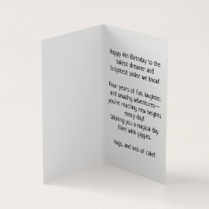 Happy 4th Birthday - Children's Card